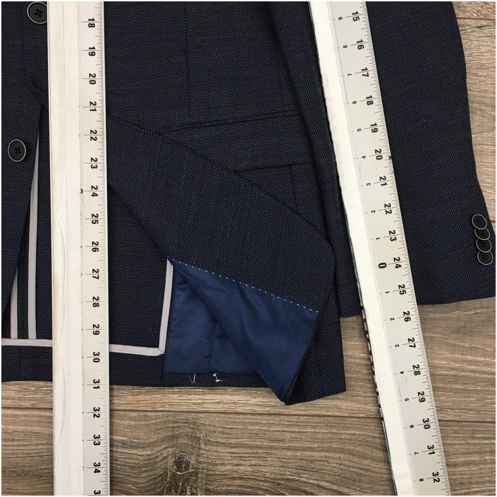 TOMMY HILFIGER Mens Blazer Sport Coat Casual Jacket Size 40L Hopsack Wool Suit‎ - Picture 9 of 12